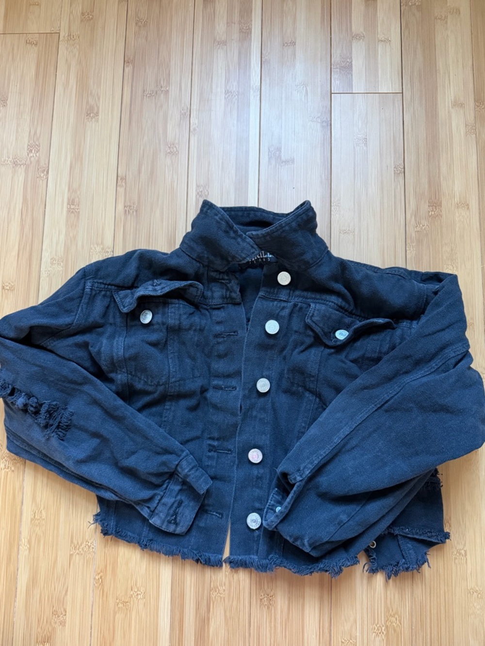 thrill jeans cropped denim jacket